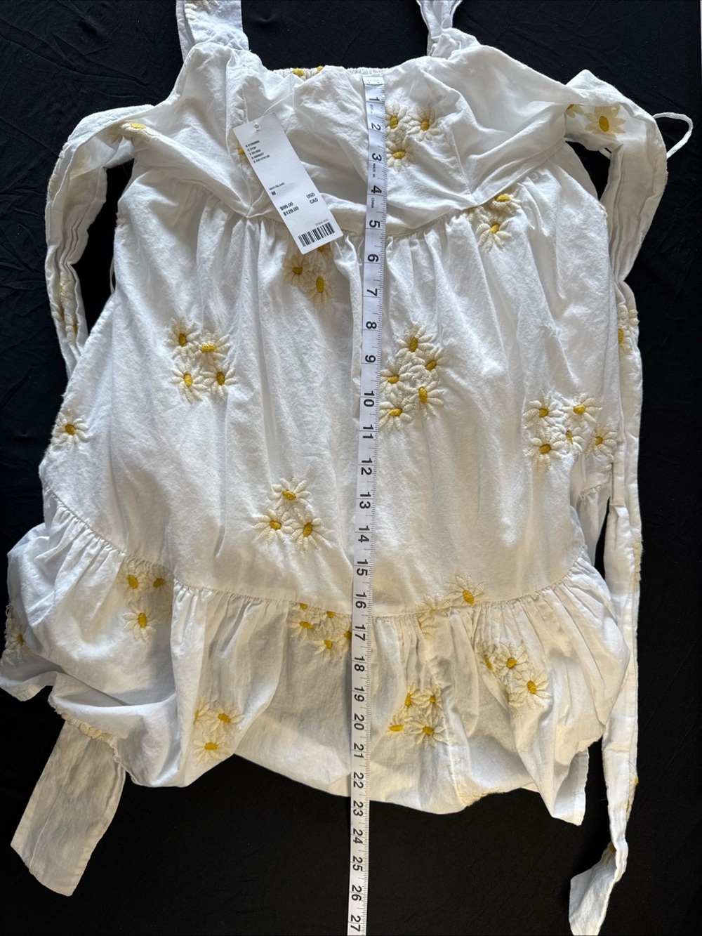 NWT Urban Outfitters Avril Embroidered Frock Mini Dress White Daisy Size M - Picture 5 of 7
